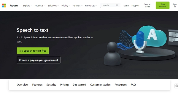 Microsoft Azyre Speech to Text AI Voice Recognition