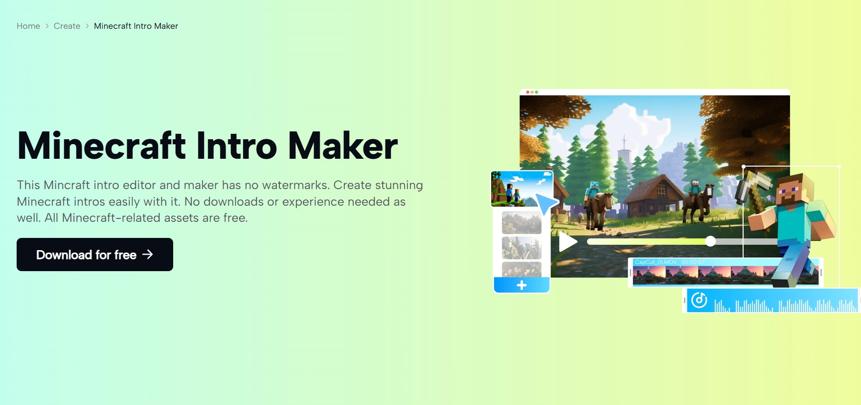 Minecraft Intro Maker Capcut