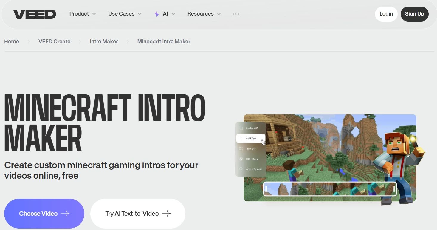 Minecraft Intro Maker Veed