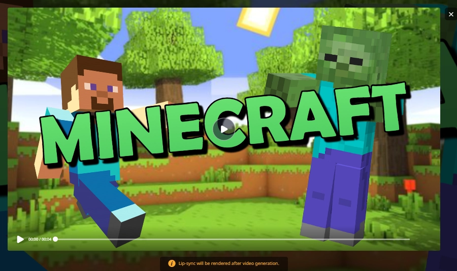 Minecraft Intro Maker Vidnoz Preview Generate
