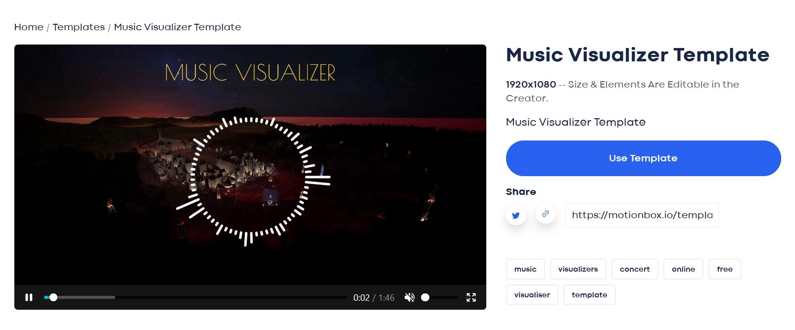 Online Music Visualizer Motionbox