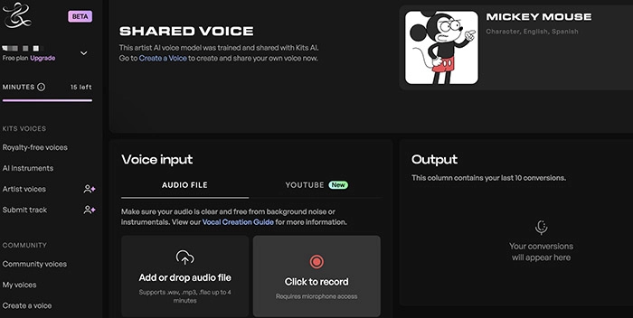 Mouse Voice Generator KitsAI