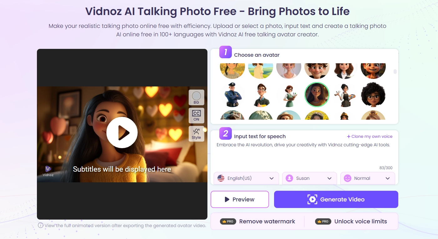 Moving Photo Effects with Vidnoz Talking Photo