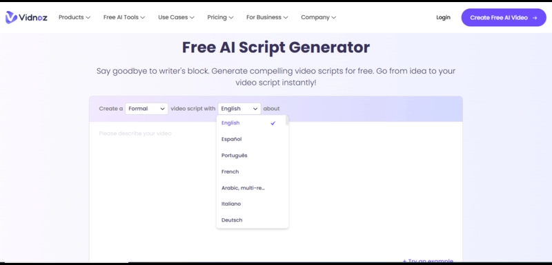 Multilingual AI Video Script Generator
