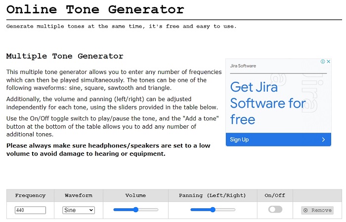 Multiple Online Tone Generator