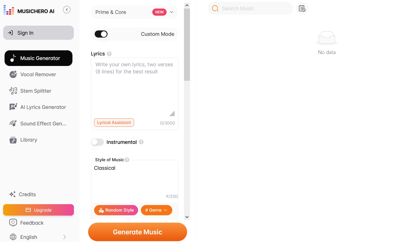 MusicHero AI Classical Music Generator