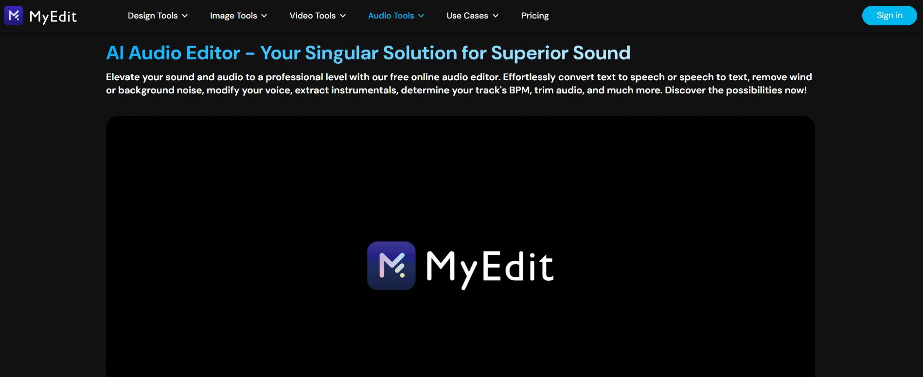 MyEdit AI Audio Editor Online