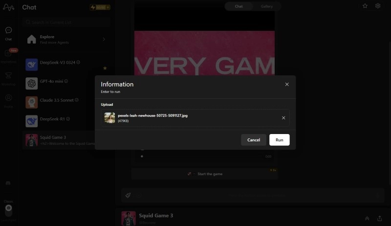 Myshell Step 2 Upload For Squid Game Filter Processing