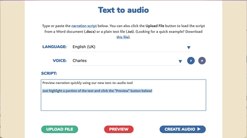 Narakeet Text-to-Speech Tool with Rich Language Support