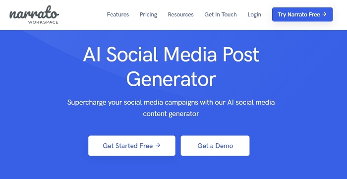 Narrato AI Social Media Post Generator