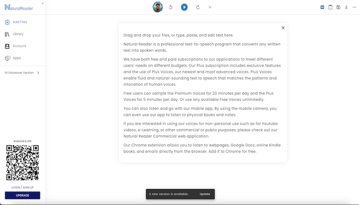 NaturalReader AI Voiceover Generator