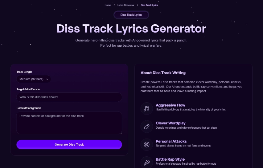 Neume - Diss Track Generator Perfect for Rap Battles