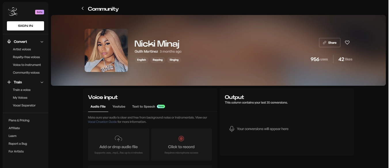 Nicki Minaj AI Voice Kits