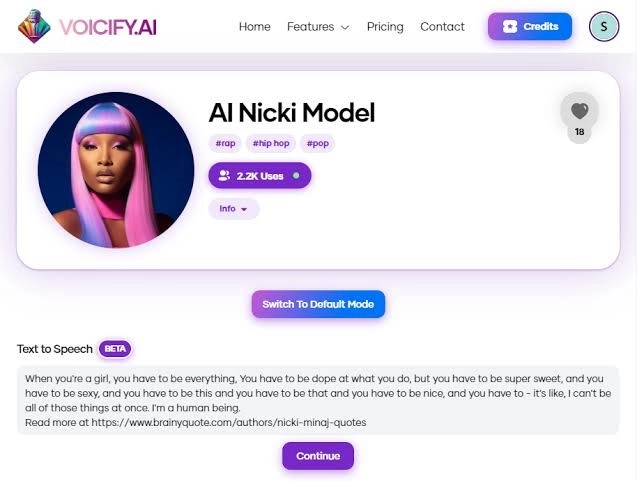 Nicki Minaj AI Voice Voicify