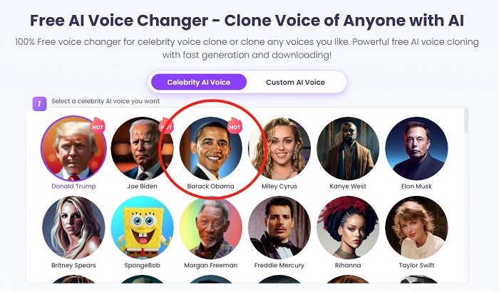 Vidnoz AI Voice Changer for Obama AI Voice