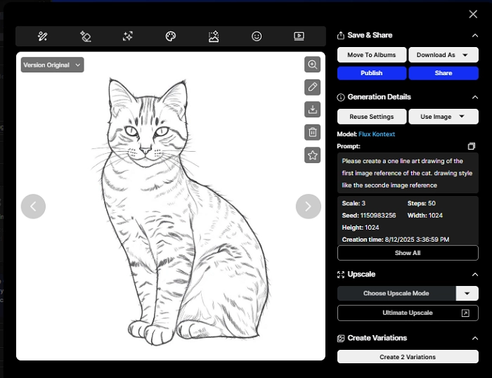 One Line Art Generated by Openart