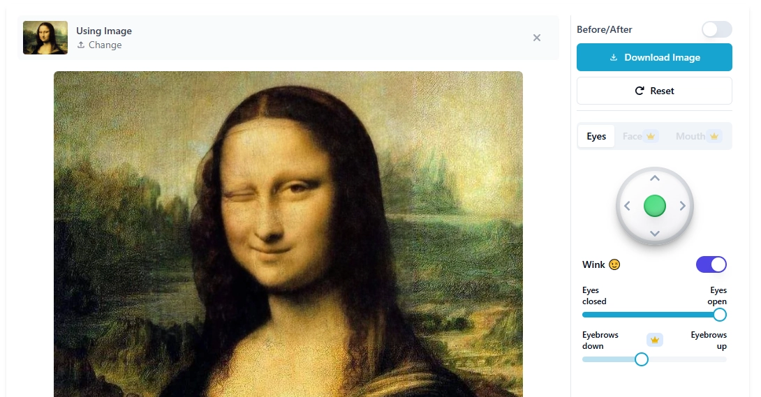 Online AI Tool to Make Photo Wink