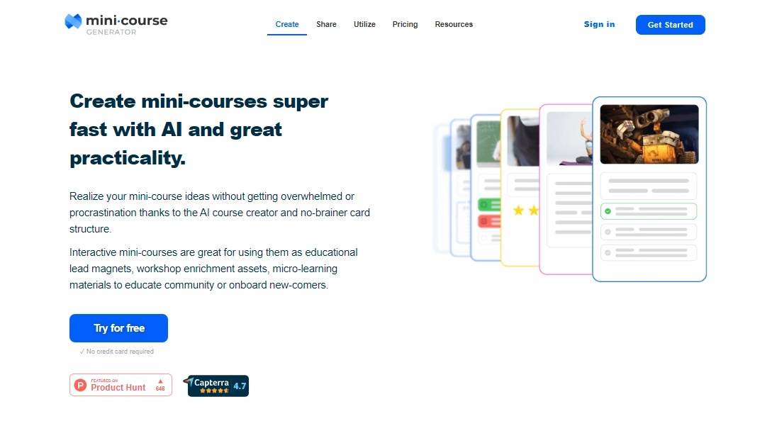 Online Courses in AI Mini Course Generator