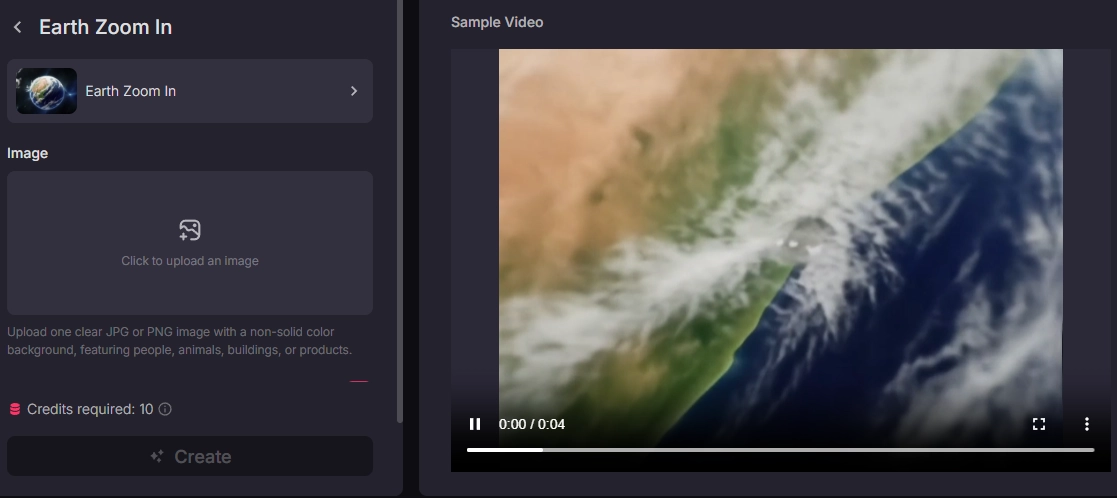 Online Earth Zoom In Effect