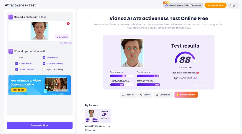 Online Face Attractiveness Photo Test