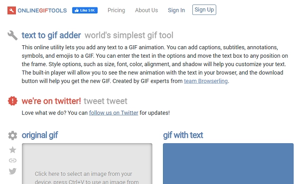 GIF Text Adder - ONLINEGIFTOOLS