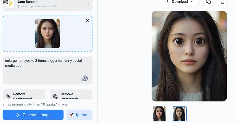 Online Image Editor to Make Eyes Bigger