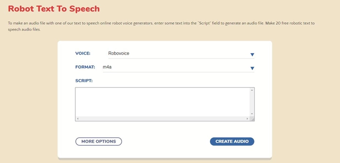 Online Robotic Voice Changer Narakeet