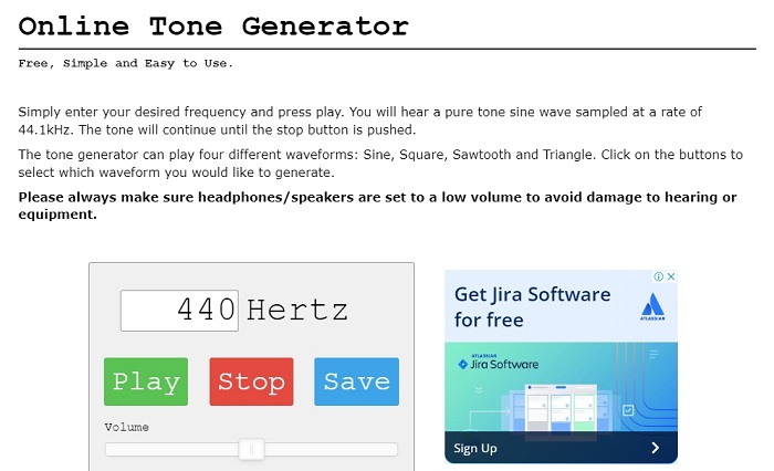 Online Tone Generator Tool