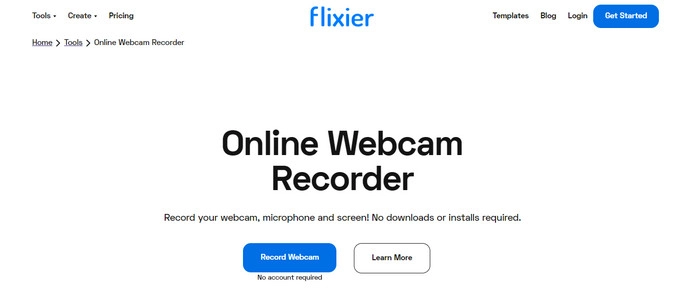 Flixier Online Webcam Recorder