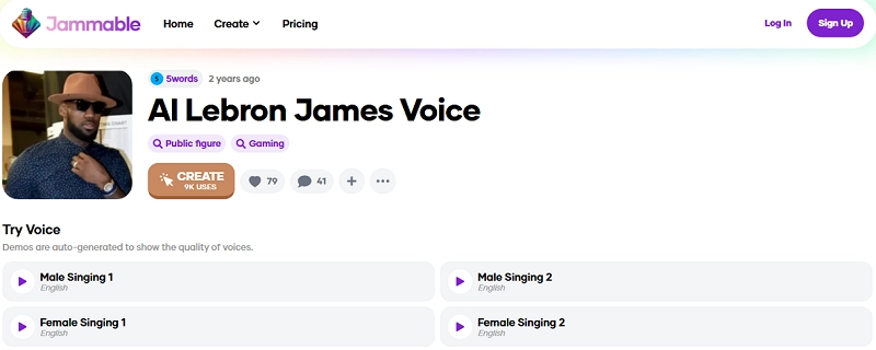 Open Jammable LeBron James AI Voice