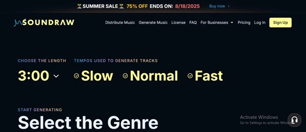Open Soundraw Music Generator