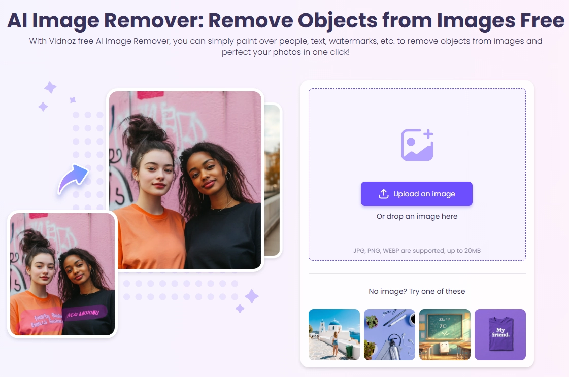 Open Vidnoz AI Image Remover