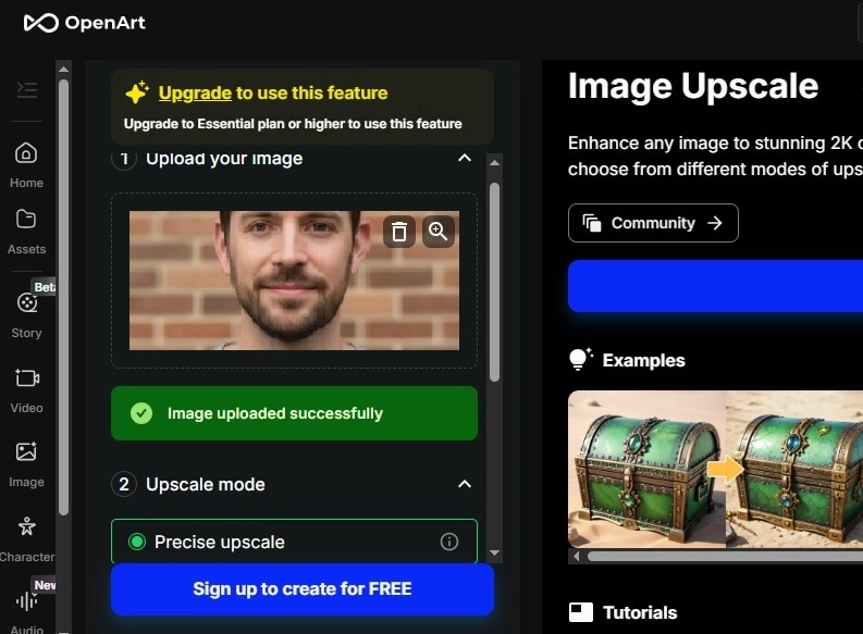OpenArt Free Remove JPEG Artifacts