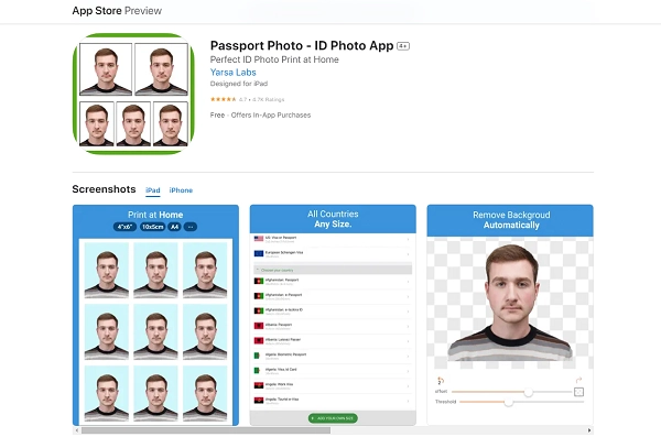 iOS Passport Photo Maker App