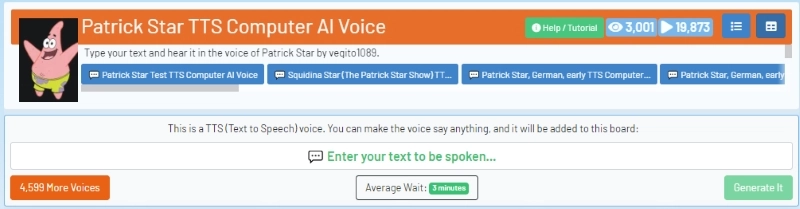 Patrick Star AI Voice 101soundboards 3