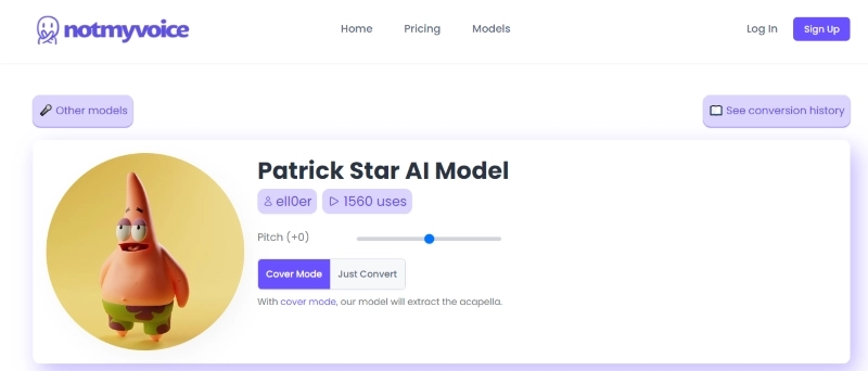 Patrick Star AI Voice Notmyvoice