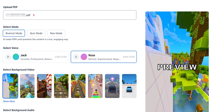 PDFtoBrainrot AI Generator