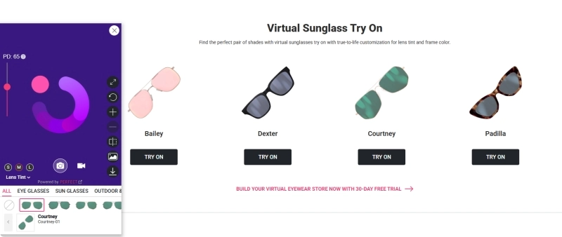 Perfectcorp 3D Glass Try On with Camera