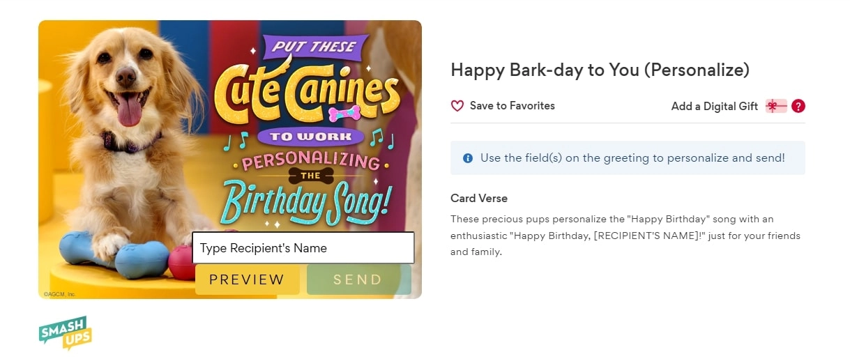 Personalize Smashup Video Talking Ecards