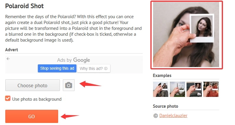 PhotoFunia Polaroid Picture Filter