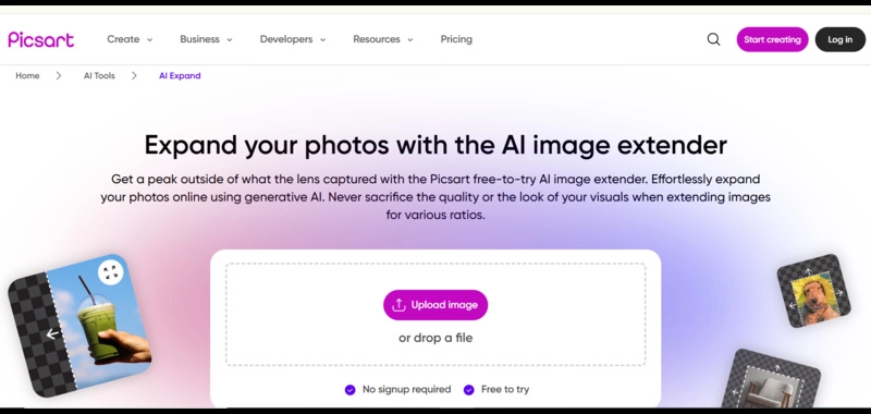 Picsart AI Autofill Image Extender Free