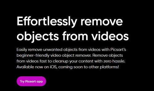 Picsart Remove Object from Video