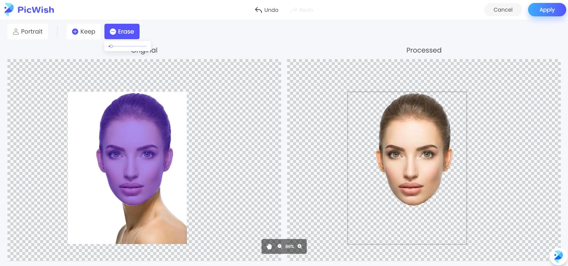 PicWish Face Cutout App