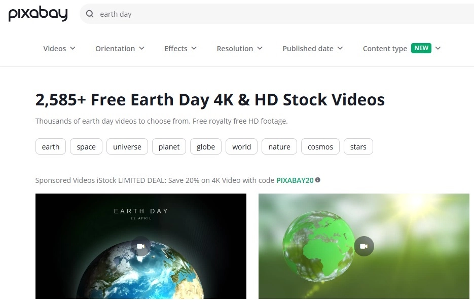 Pixabay Earth Day Video Content