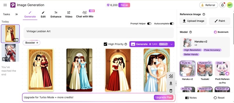 PixAI Anime Lesbian AI Art Generator