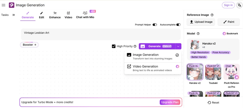 PixAI Lesbian AI Art Generator Free
