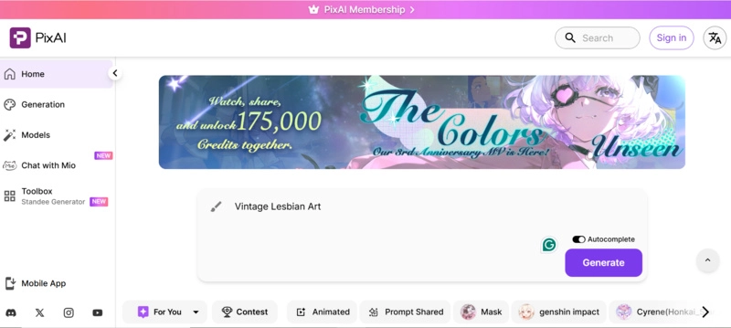 PixAI Lesbin Art Generator Online