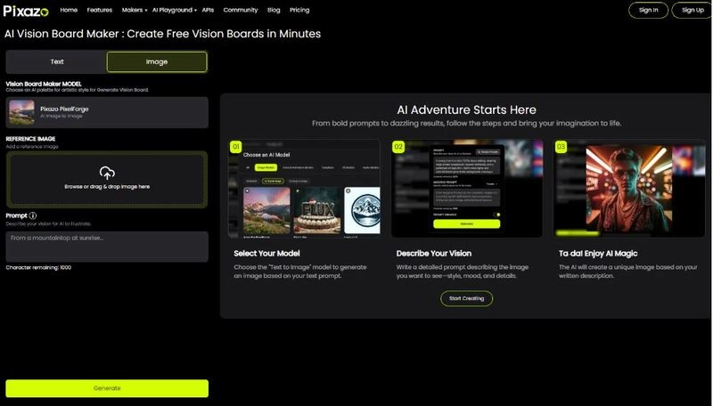 Pixazo AI - AI Vision Board Maker