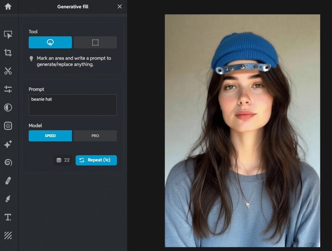 Pixlr Add Hat to Photo with Generative Fill