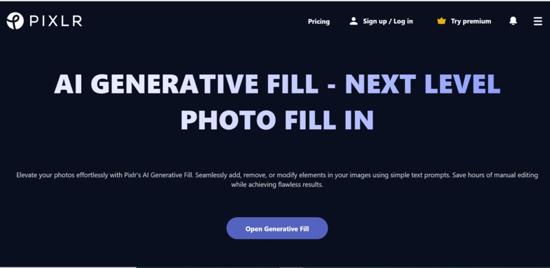 Pixlr AI Auto Fill Image Tool Online